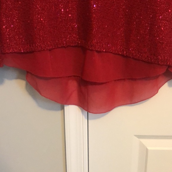 Women’s medium red sweater by Rafaella. Round neck with tiny sequins throughout. - Picture 6 of 6